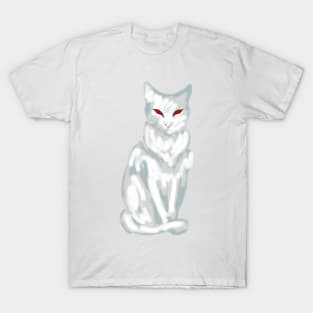 Snow cat with red eyes T-Shirt